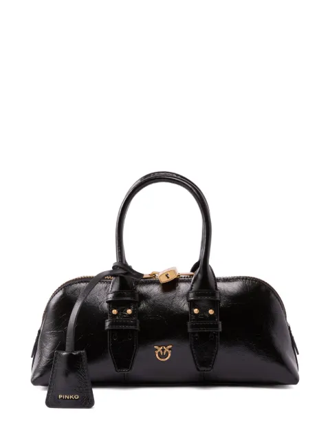 PINKO Love Birds leather tote bag Black 105334A2JC