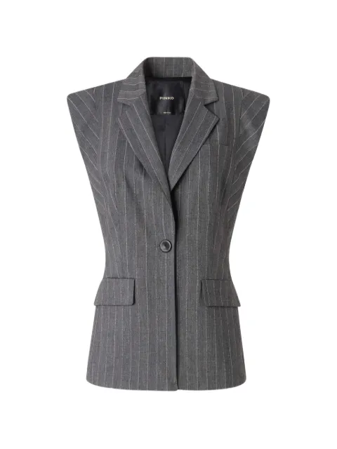 PINKO pinstripe-pattern padded-shoulder waistcoat Grey 107428A3FF