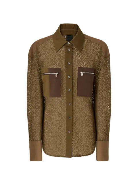 PINKO lace panelled shirt Green 107780A3NT