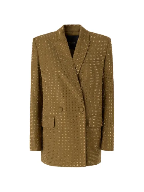 PINKO stud-embellished double-breasted blazer Brown 104456A3M0