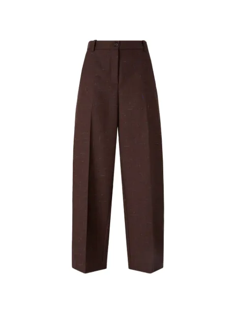 PINKO pressed-crease wide-leg trousers Brown 107712A3ME