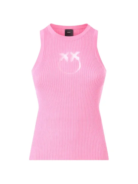 PINKO ribbed top with sheer Love Birds logo Pink 107321A18M
