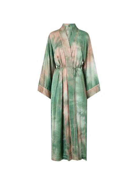 PINKO long gradient satin kimono Green 108104A3S7