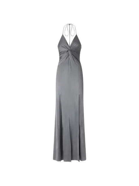 PINKO long slip dress with front knot Grey 107433A3G2