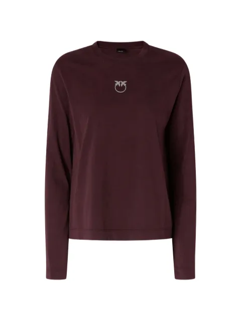 PINKO Love Birds-plaque long-sleeve T-shirt Red 107292A3HP