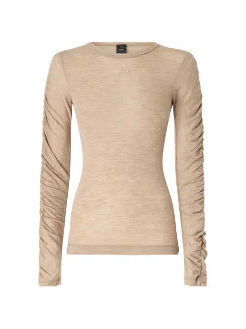 PINKO ruched long-sleeve top Neutrals 107317A3H0