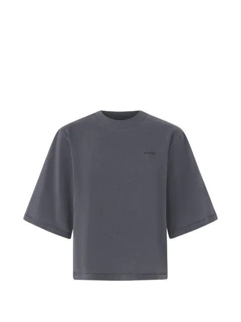 PINKO faded-effect T-shirt with Love Birds logo Grey 104604A3KF