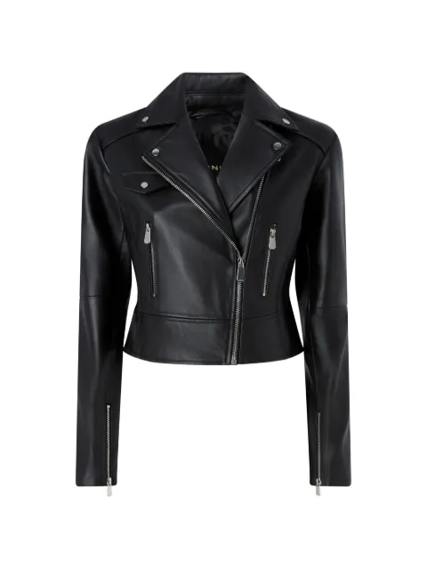 PINKO nappa leather biker-style jacket Black 106247A3EB