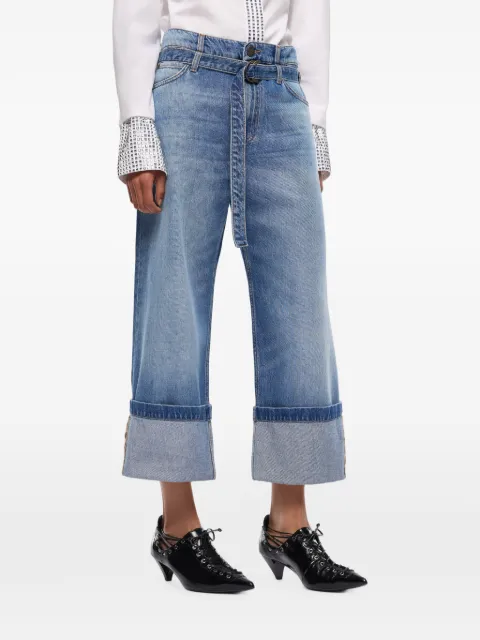 PINKO belted turned-up jeans Blue 107592A3L2