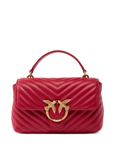 PINKO Love Birds chevron-quilted tote bag Red 100044A0GK