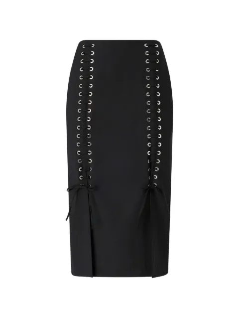 PINKO lace-up front-slit skirt Black 107564A3G3