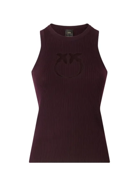 PINKO Love Birds cut-out ribbed tank top Purple 107321A18M
