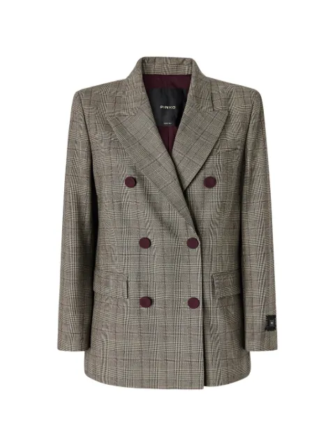 PINKO check double-breasted blazer Neutrals 105617A3FF