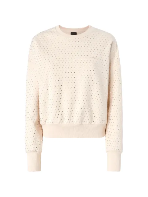 PINKO fully rhinestoned fleece sweater Neutrals 107192A3GT
