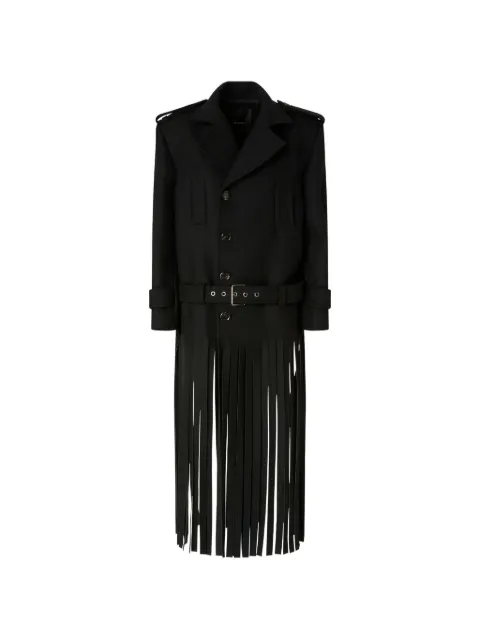 PINKO fringed belted coat Black 107869A3LA