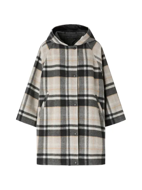 PINKO check hooded coat Neutrals 107529A3FW