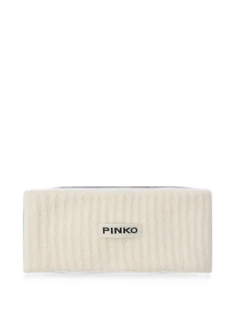 PINKO ribbed logo-patch headband White 107221A3EI