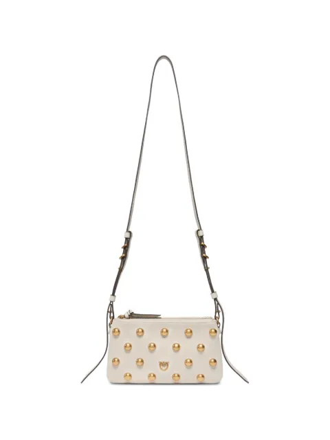 PINKO stud-embellished leather shoulder bag Neutrals 107020A0QO