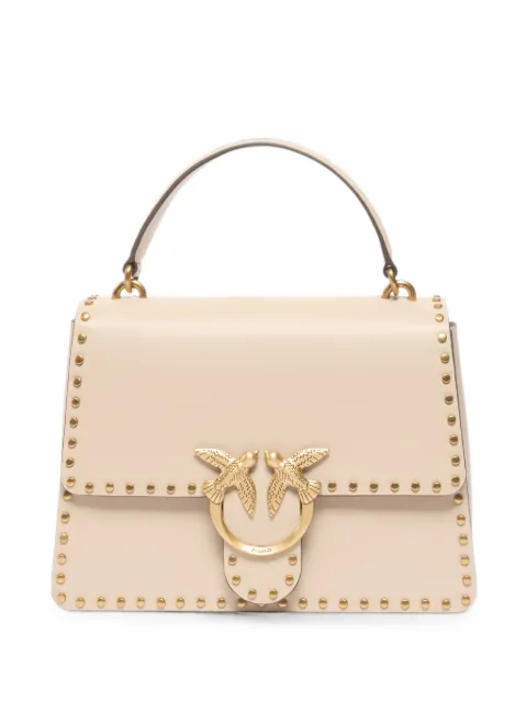 PINKO Love Birds stud-embellished tote bag Neutrals 107064A0F1