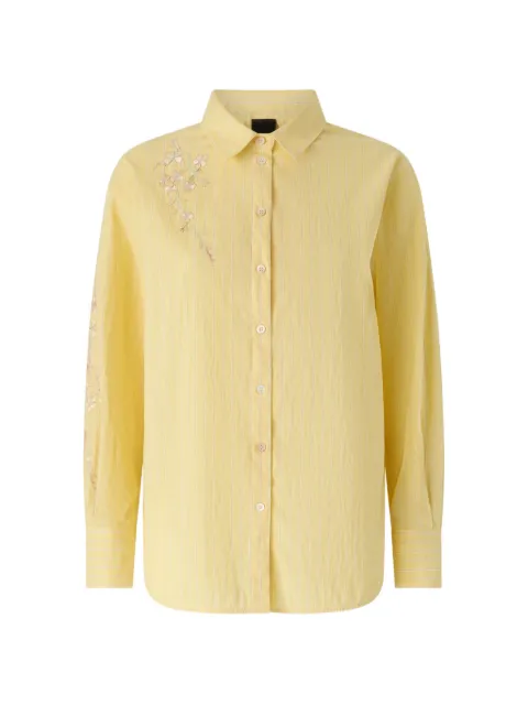PINKO striped shirt with floral embroidery Yellow 108169A3S9