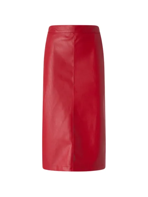 PINKO rear-slit faux-leather midi skirt Red 107460A3EQ
