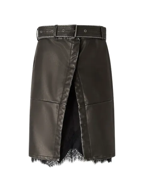 PINKO belted lace-trim skirt Black 107080A3E8