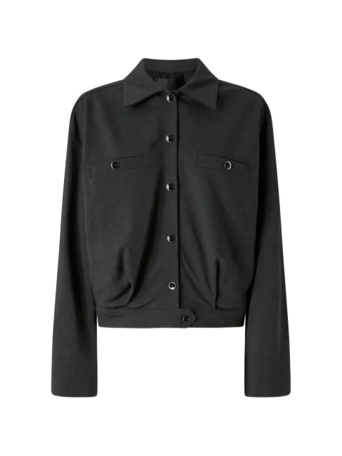 PINKO pleated-detail button jacket Grey 107215A3AH