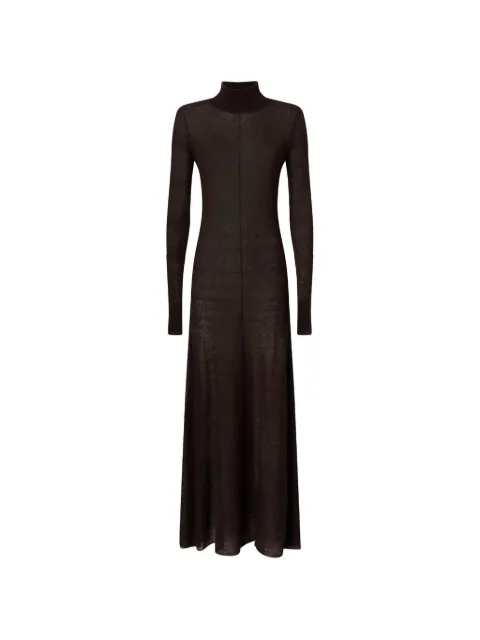 PINKO high-neck long-sleeve maxi dress Brown 107332A3IQ