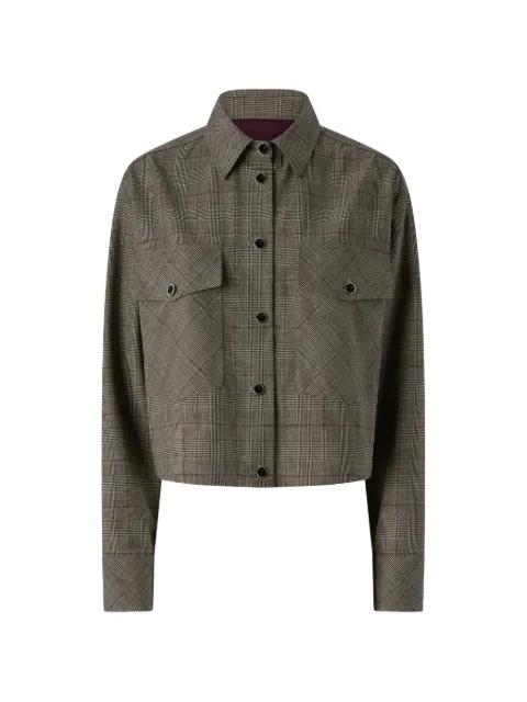 PINKO Prince of Wales check cropped jacket Brown 107419A3FF