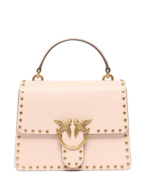 PINKO mini Love Bag one top handle light handbag in leather with mini studs Pink 107065A0F1