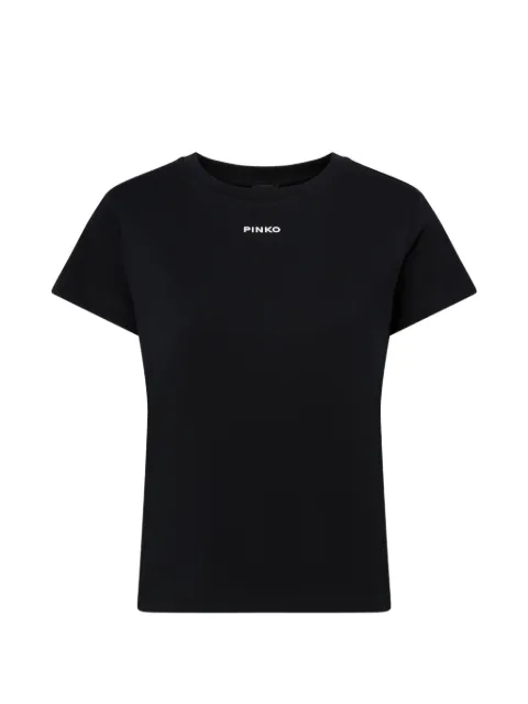 PINKO logo-print crew-neck T-shirt Black 100373A3HK