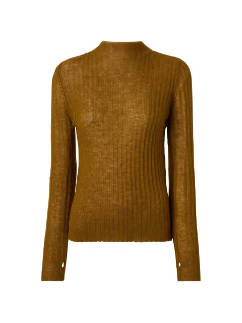 PINKO ribbed-knit mock-neck sweater Brown 107834A2Z6