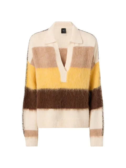 PINKO striped crystal-embellished sweater Neutrals 107860A3P0