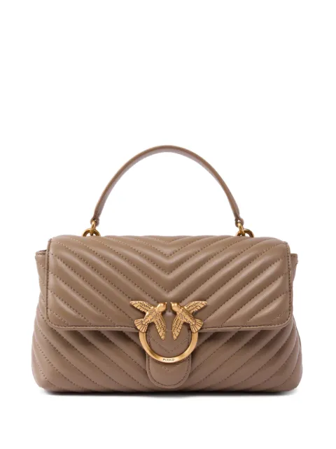 PINKO Lady Love bag puff medium in chevron nappa leather Brown 100043A0GK