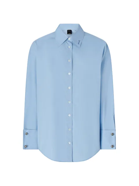 PINKO Quiet Is The New Punk cotton shirt Blue 107218A3HA