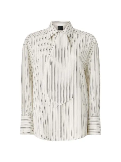 PINKO striped shirt with tie White 107482A33Q