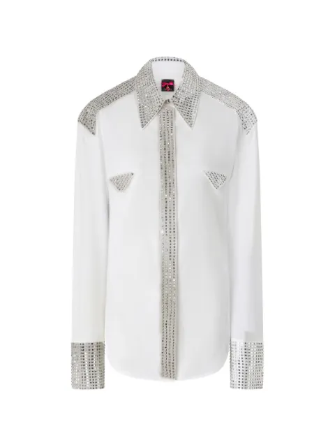 PINKO stud-embellished tie-waist shirt White 107593A3L0
