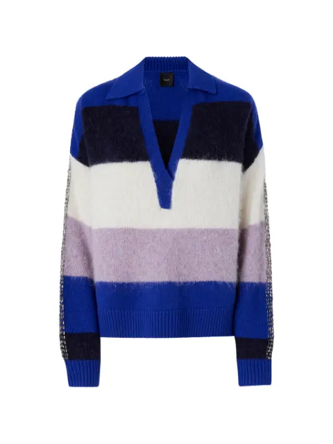 PINKO striped stud-embellished sweater Blue 107860A3P0