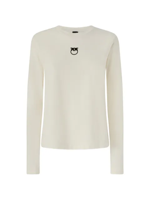 PINKO Love Birds logo-print T-shirt Neutrals 107292A3HP