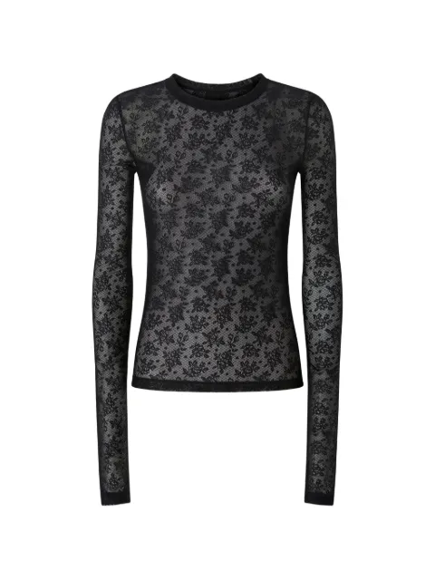 PINKO floral-lace long-sleeve top Black 107805A3OJ