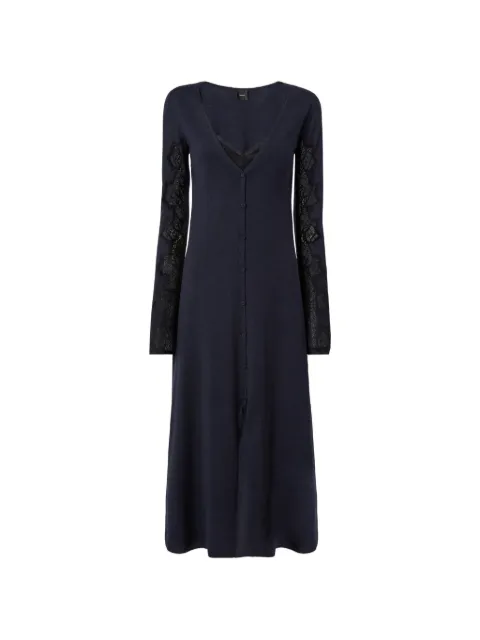 PINKO lace-panelled button-up dress Blue 107772A3O1