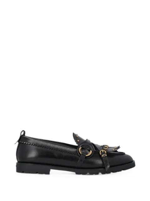 PINKO studded fringed loafers Black SD0681P185