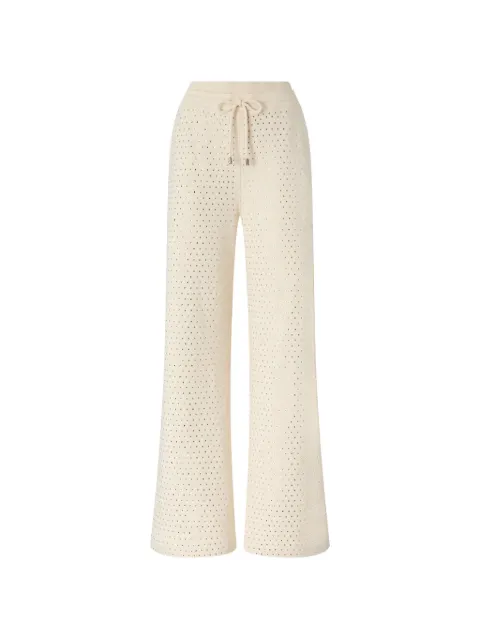 PINKO fully rhinestoned fleece trousers Neutrals 107194A3GT