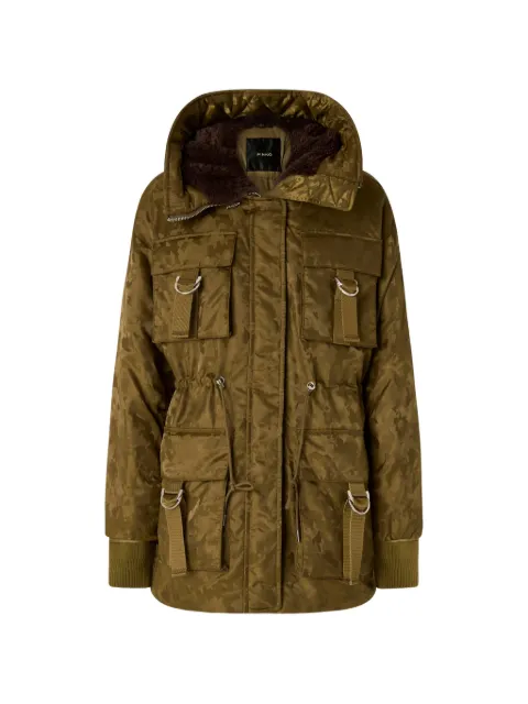 PINKO camouflage-print hooded coat Green 107723A3LZ