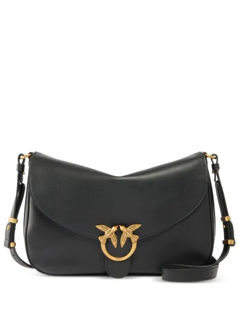PINKO medium leather bag with Love Birds Diamond cut buckle Black 107655A0QO