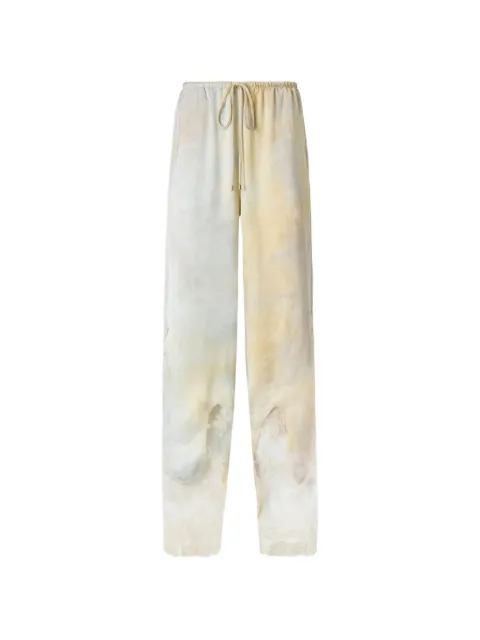 PINKO garment-dyed satin trousers with lace details Neutrals 108103A3S8