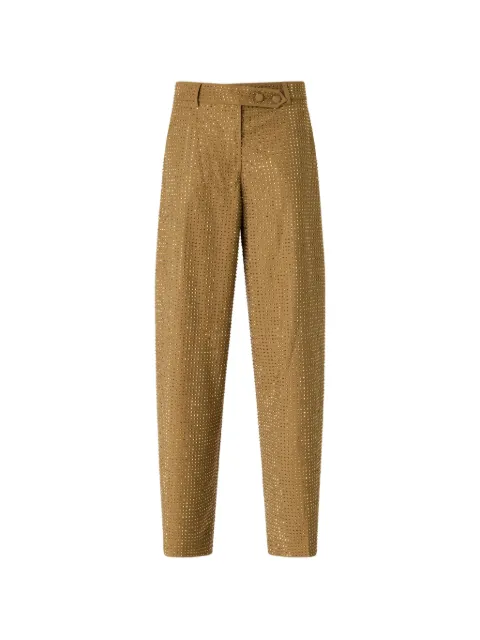 PINKO rhinestone-embellished tailored trousers Neutrals 107667A3M0
