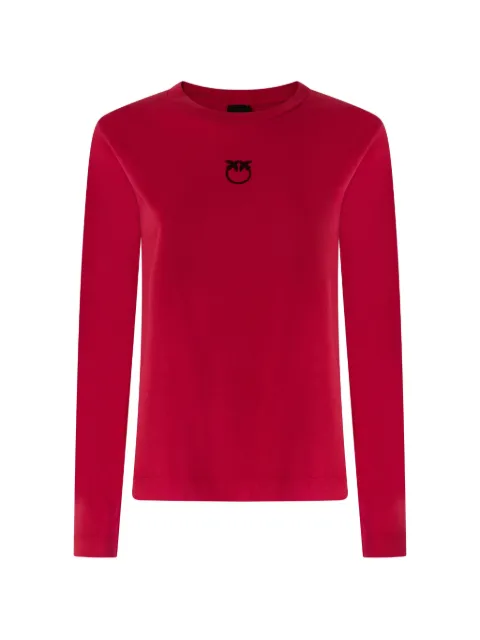 PINKO logo-embroidered long-sleeve T-shirt Red 107292A3HP