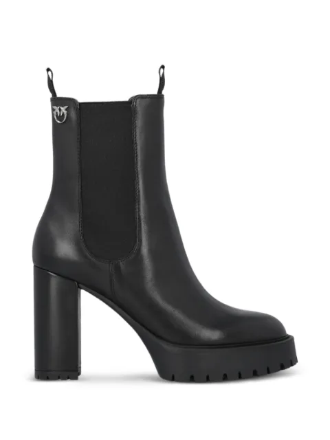 PINKO leather platform ankle boots Black SD0579P001