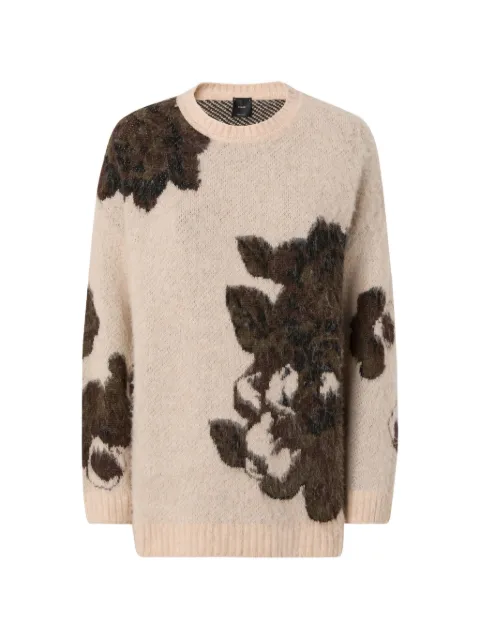 PINKO floral-intarsia knitted sweater Neutrals 107861A3P2